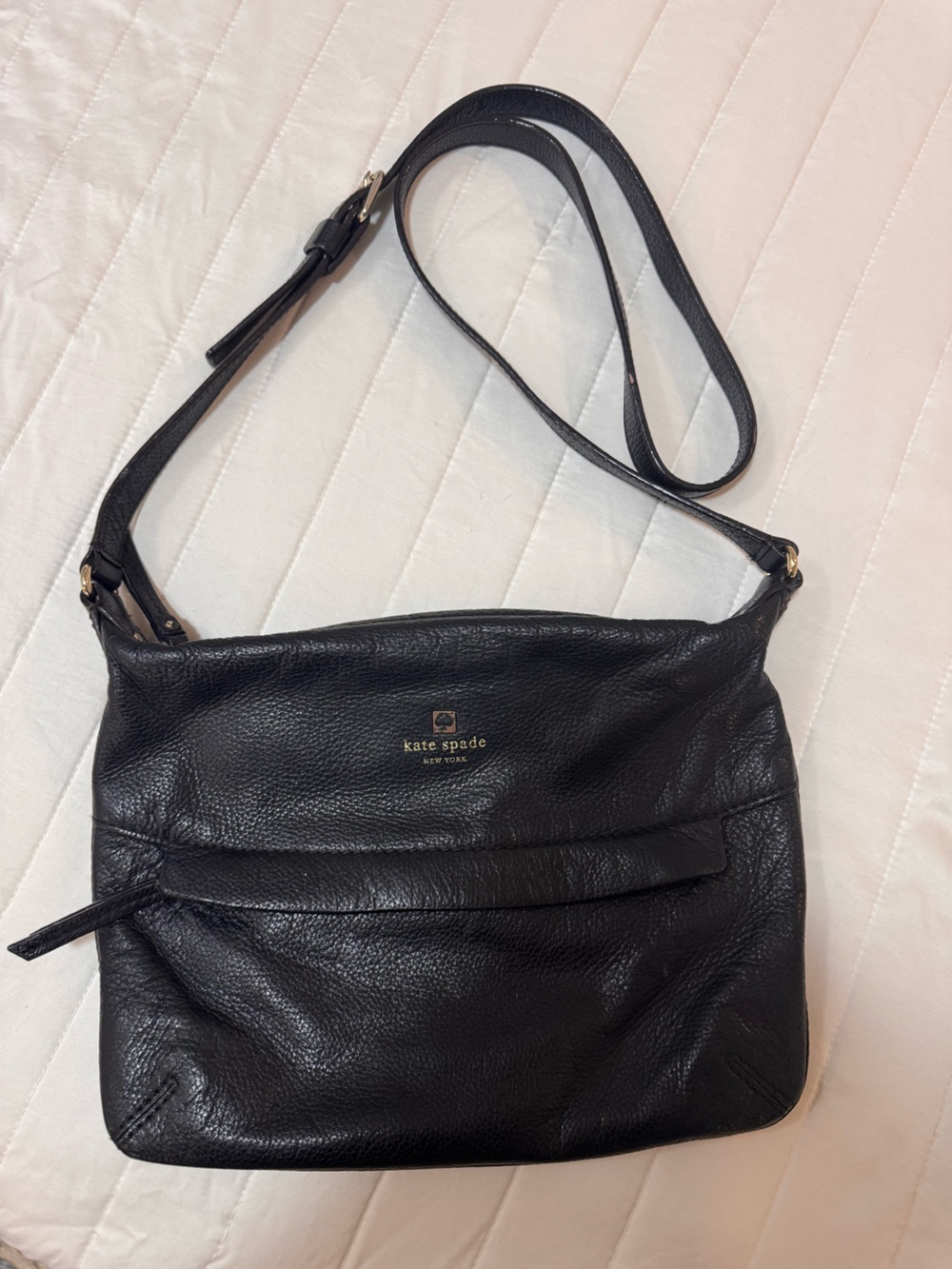 Kate Spade Black Pebble Leather Crossbody Bag